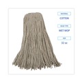 Mops | Boardwalk BWK732C 32 oz. Economical Lie-Flat Cotton Fiber Mop Head - White (12/Carton) image number 3