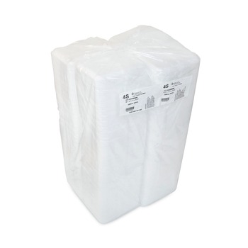 Pactiv Corp. 9.13 in. x 7.13 in. x 0.65 in. #4 Shallow Foam Meat Tray - White (500/Carton)