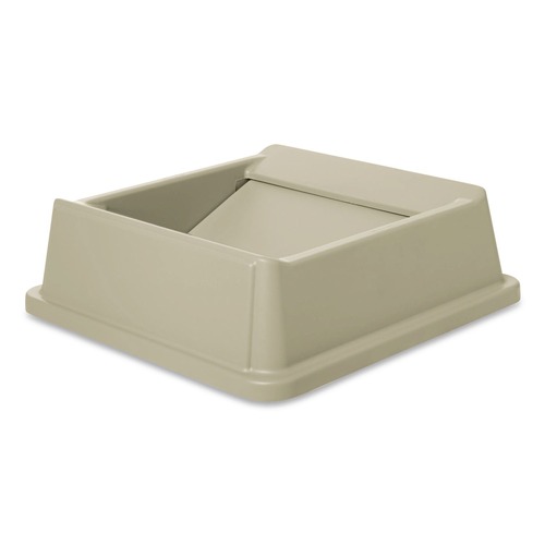 Trash & Waste Bins | Rubbermaid Commercial FG266400BEIG 20.13 in. Plastic Untouchable Square Swing Top Lid - Beige image number 0