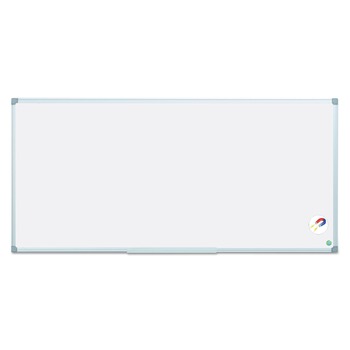MasterVision Gold Ultra 96 in. x 48 in. Aluminum Frame Magnetic Earth Dry Erase Board - White/Silver