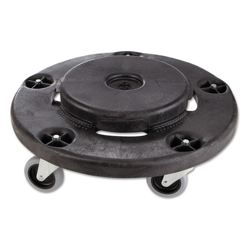 Dollies | Rubbermaid Commercial FG264000BLA 18 in. x 6.63 in. 250 lbs. Capacity Brute Round Twist On/Off Dolly - Black image number 0