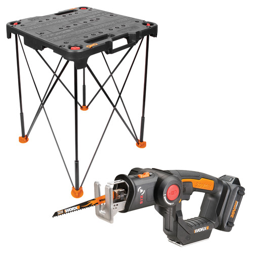  | Worx WX066-550L-BNDL Axis Conv Jigsaw to Reciprocating Saw and Sidekick Portable Work Table image number 0