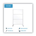 Office Furniture Accessories | MasterVision DSP123046 49 in. x 22 in. x 69 in. Protector Series Mobile Glass Panel Divider - Clear/Aluminum image number 2
