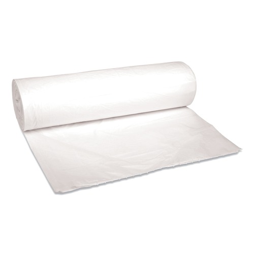 Trash Bags | Boardwalk H8046HWKR01 Low-Density 45 Gallon 0.6 mil 40 in. x 46 in. Waste Can Liners - White (25 Bags/Roll, 4 Rolls/Carton) image number 0