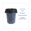 Trash Bags | Boardwalk V8046EKKR01 45 Gallon 19 microns 40 in. x 46 in. High-Density Can Liners - Black (25 Bag/Roll, 6 Roll/Carton) image number 5