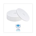 Cleaning Cloths | Boardwalk BWK4017WHI 17 in. Diameter Polishing Floor Pads - White (5/Carton) image number 5