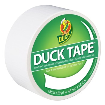 Duck 1.88 in. x 20 yards 3 in. Core Colored Duct Tape - White (1-Roll)