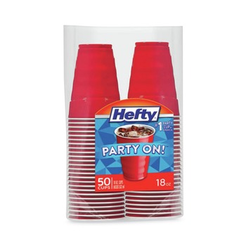 Hefty C21895 18 oz. Easy Grip Disposable Plastic Party Cups - Red (400/Carton)