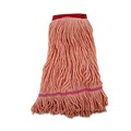 Mops | Boardwalk BWK503OR Super Loop Cotton/Synthetic Fiber Wet Mop Head - Large, Orange (12/Carton) image number 1