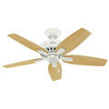 Ceiling Fans | Hunter 51083 42 in. Newsome Fresh White Ceiling Fan with Light image number 8