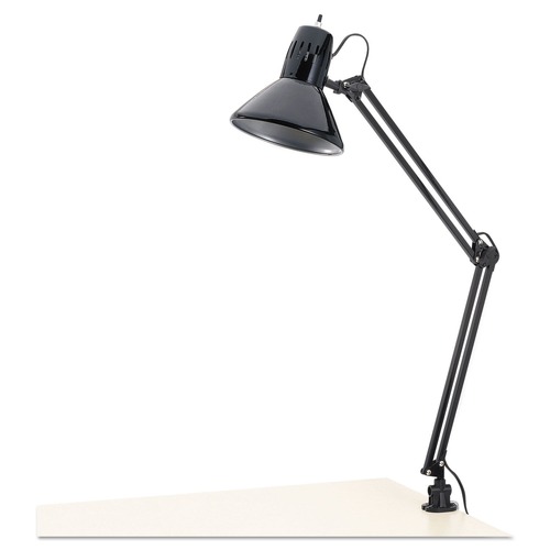  | Alera ALELMP702B 6.75 in. W x 20 in. D x 28 in. H Adjustable Clamp-On Architect Lamp - Black image number 0