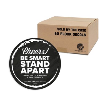 Tabbies BeSafe Messaging 12 in. Floor Decals - Black/White (60/Carton)