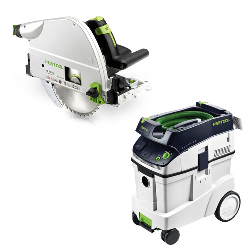 Circular Saws | Festool TS 75 EQ Plunge Cut Circular Saw with CT 48 E 12.7 Gallon HEPA Dust Extractor image number 0