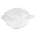 Last Chance for these Amazing Deals | Dart C53PST1 ClearSeal 5.4 in. x 5.3 in. x 2.6 in. 13.8 oz. Hinged-Lid Plastic Sandwich Containers - Clear (500/Carton) image number 3
