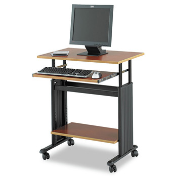 Safco 29.5 in. x 22 in. x 29 in. to 34 in. Muv 28 in. Adjustable-Height Desk - Cherry/Black