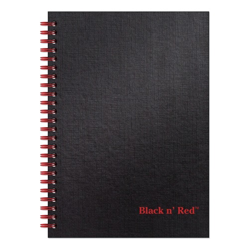 Office Jansan | Black n' Red L67000 8.25 in. x 5.88 in. 1-Subject Wide/Legal Rule Hardcover Twinwire Notebook - Black image number 0