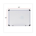 Office Jansan | Universal UNV43722 24 in. x 18 in. Modern Melamine Dry Erase Board - White Surface, Aluminum Frame image number 2