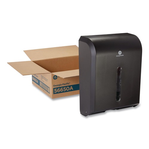 Bulk Savings Pricing 2 | Georgia Pacific Professional 56650A 12.3 in. x 6 in. x 15.5 in. Dispenser for Combi-fold C-Fold/Multifold/BigFold Towels - Black (1/Carton) image number 0