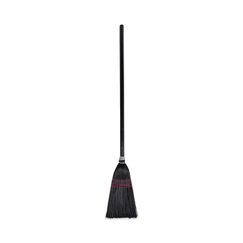 BROOMS | Boardwalk BWK951BP Flag Tipped Poly Bristle 37 - 38 in. Length Lobby Broom - Natural/Black (12-Piece/Carton)