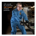 Bib Overalls | Ansell KCC58517 A20 Breathable Particle Protection Coveralls - 4X-Large, Blue (20/Carton) image number 4