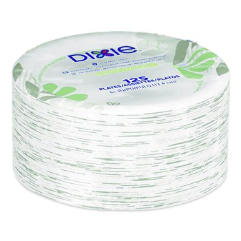 Dixie UX9WS Pathways Soak-Proof Shield WiseSize 8.5 in. Paper Plates - Green/Burgundy (125/Pack)