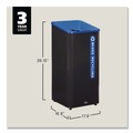 Trash & Waste Bins | Rubbermaid Commercial 2078980 Sustain 23 gal Metal/Plastic Decorative Refuse with Recycling Lid - Black/Blue image number 6