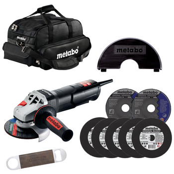 Metabo US60362450K 11.0 Amp WP 11-125 QUICK US-50 50th Anniversary 4.5 in. / 5 in. Angle Grinder Kit with Non-Locking Paddle, Tool Bag, and Accessories