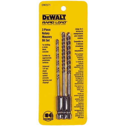 Bits and Bit Sets | Dewalt DW2571 3-Piece Rotary Masonry Drill Bit Set image number 0