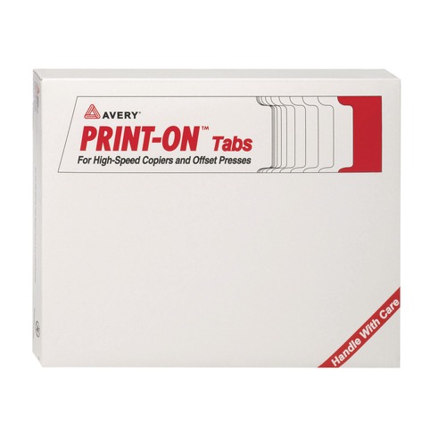 Office Jansan | Avery 20406 11 in. x 8.5 in. 5-Tab 3-Hole Punched Customizable Print-On Dividers For Xerox 5090 Copiers - White (150/Box) image number 0