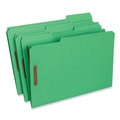  | Universal UNV13526 Deluxe Reinforced 1/3-Cut Top Tab Legal Size Folders with Fasteners - Green (50/Box) image number 0