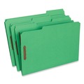 Percentage Off | Universal UNV13526 Deluxe Reinforced 1/3-Cut Top Tab Legal Size Folders with Fasteners - Green (50/Box) image number 0