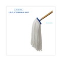 Mops | Boardwalk BWK724REA 24 oz. Cut-End Lie-Flat Rayon Wet Mop Head - White image number 3