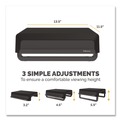 Office Furniture Accessories | Fellowes Mfg Co. 100098502 13.94 in. x 11.97 in. x 3.25 in. to 6 in. Supports 33 lbs. Breyta Monitor Stand - Black image number 4