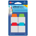  | Avery 74760 Ultra Tabs 1 in. x 1.5 in. 1/5-Cut Repositionable Mini Tabs - Assorted (40/Pack) image number 0