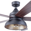 Ceiling Fans | Prominence Home 51659-45 52 in. Brightondale Industrial Style Indoor Outdoor LED Ceiling Fan with Light - Matte Black image number 1