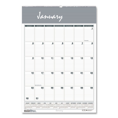 Calendars & Planners | House of Doolittle 334 22 in. x 31.25 in. 12-Month (Jan.-Dec.) 2026 Bar Harbor Recycled Wirebound Monthly Wall Calendar - Multicolor image number 0
