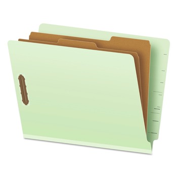 Pendaflex 2.5 in. Expansion 2 Dividers 6 Fasteners Letter Size End Tab Classification Folders - Pale Green Exterior (10/Box)