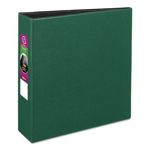  | Avery 27653 11 in. x 8.5 in. 3 in. Capacity 3 Rings Durable Non-View Binder with DuraHinge and Slant Rings - Green image number 0