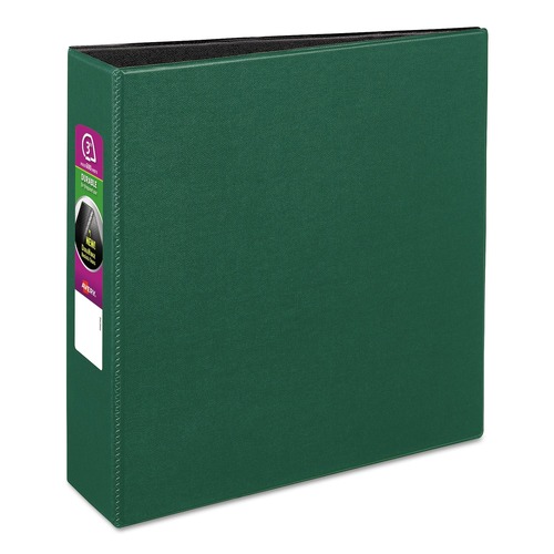 Office Jansan | Avery 27653 11 in. x 8.5 in. 3 in. Capacity 3 Rings Durable Non-View Binder with DuraHinge and Slant Rings - Green image number 0