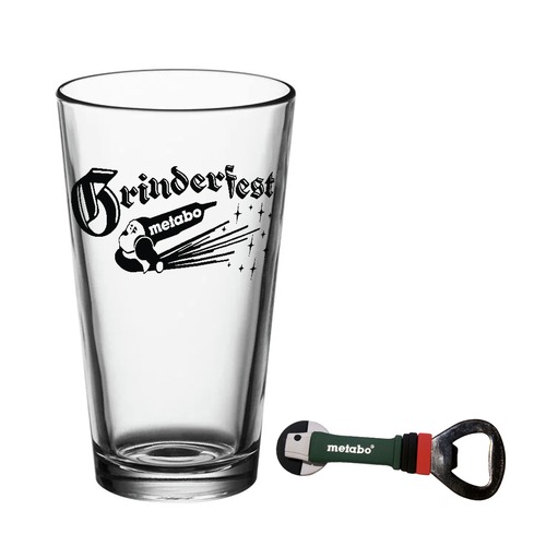 Kitchen Accessories | Metabo US2208 Grinderfest Pint Glass and Bottle Opener Set image number 0