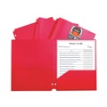 File Folders | C-Line 33934 3-Hole Punch 11 in. x 8.5 in. 2-Pocket Heavyweight Poly Portfolio Folder - Red (25/Box) image number 2