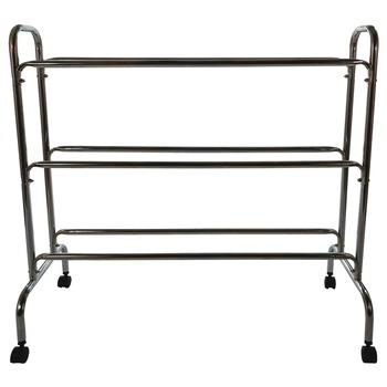 Champion Sports BRC3 17 in. x 41 in. x 41 in. 132 lb Capacity Powder-Coated Ball Cart - Silver