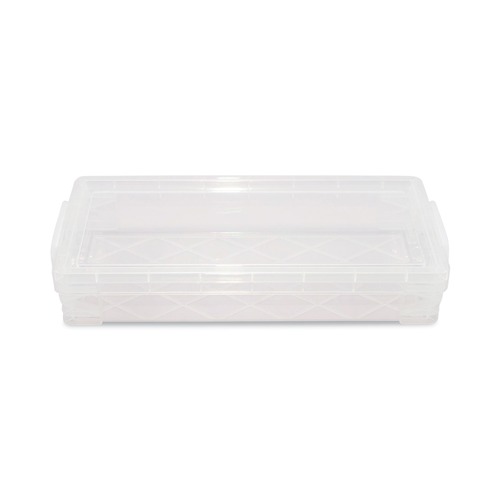 Pencils | Advantus 40309 8.25 in. x 3.75 in. x 1.5 in. Super Stacker Pencil Box - Clear image number 0