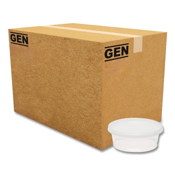 GEN 8 oz. Plastic Deli Containers with Lid - Clear (240/Carton)
