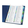 Office Jansan | Avery 11321 11 in. x 8.5 in. 24-Tab 1 to 24 Customizable TOC Ready Index Double Column Multicolor Tab Dividers - White (1-Set) image number 3