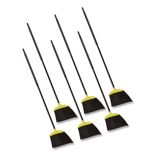 Brooms | Rubbermaid Commercial FG638906BLA 46 in. Smooth Sweep Angled Broom - Jumbo, Black/Yellow (6/Carton) image number 0