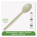 Cutlery | WNA EPS003 7 in. Plant Starch Spoon - Cream (50/Pack) image number 2