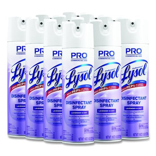 Cleaning & Janitorial Supplies | Professional LYSOL Brand 36241-89097 19 oz. Aerosol Spray Disinfectant Spray - Lavender (12/Carton) image number 0