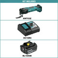 Makita XMT03Z-BL1840BDC1 18V LXT Brushless Lithium-Ion Cordless Multi-Tool with Battery and Charger Starter Pack Bundle (4 Ah) image number 1