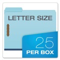 Office Jansan | Pendaflex 61542 Earthwise 2 in. Expansion 2 Fasteners Heavy-Duty Pressboard Fastener Letter Folders - Light Blue (25/Box) image number 1